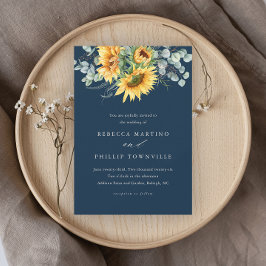 Rustic Solros Eucalyptus Elegant bröllop Inbjudningar