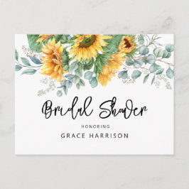 Rustic Solros Eucalyptus Greenery Möhippa Inbjudan Vykort