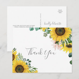 Rustic Solros Eucalyptus Tack Postcard Vykort