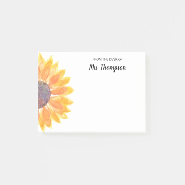 Rustic solros från lärarskrivbordet post-it block (Framsida)