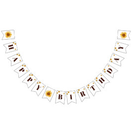 Rustic Solros Girls Grattis på födelsedagen Vimplar