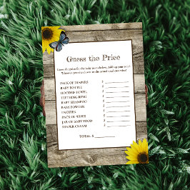 Rustic Solros gissar den Prisa babyduschen Inbjudningar