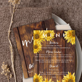 Rustic Solros Gult Wood Fall Wedding Menu