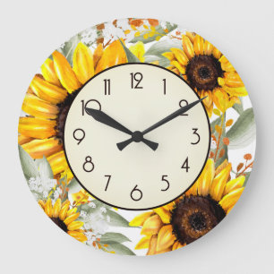 Rustic Solros Home Decor Large Clock Stor Klocka
