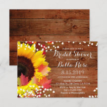 Rustic Solros Inbjudningskort för möhippan