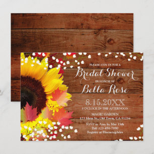 Rustic Solros Inbjudningskort för möhippan Card