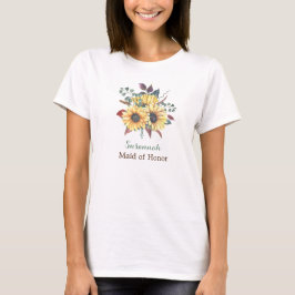 Rustic Solros Maid of honor eller Bridesmaid T Shirt