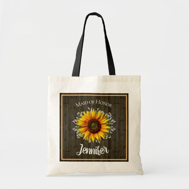 Rustic Solros Maid of honor Tygkasse (Framsidan)