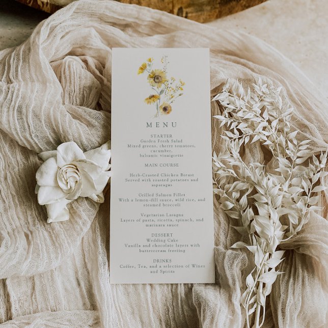 Rustic Solros Menu Meny (Skapare uppladdad)