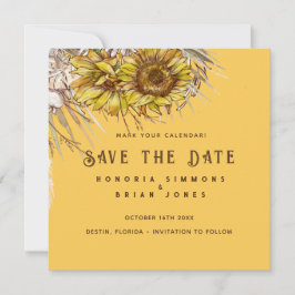 Rustic Solros Mustard Square Spara datumet