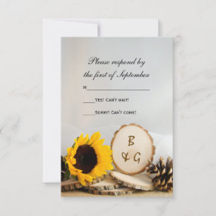 Rustic Solros Natural Skogen Bröllop OSA Card Kort