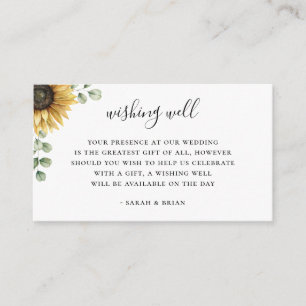 Rustic Solros Navy Bröllop Wishing-well Tilläggskort