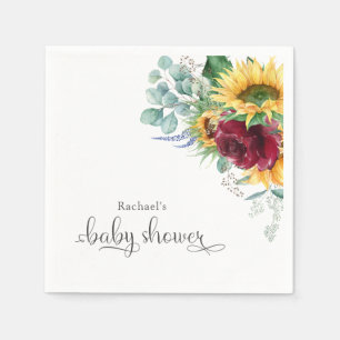 Rustic Solros och Ro Baby Shower Pappersservett