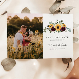 Rustic Solros och Ro Photo Spara datum Datumet