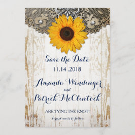 Rustic Solros och Snöre Spara datumet