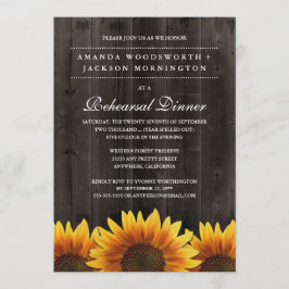 Rustic Solros Rehearsal Dinner Inbjudan
