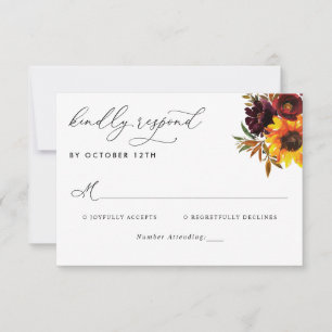 Rustic Solros Ro Burgundy Fall Wedding OSA Kort
