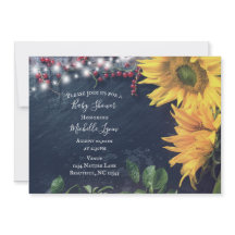 Rustic Solros, Slate och Ljus Baby Shower