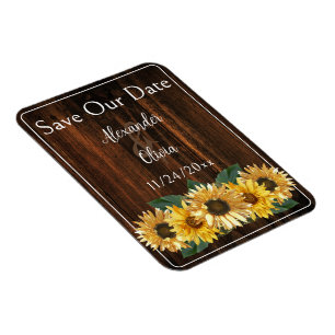 Rustic Solros Spara datum magneter
