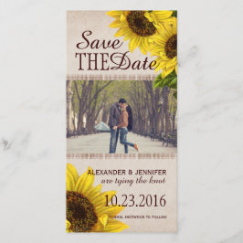 Rustic Solros Spara datumfotokort Datumet