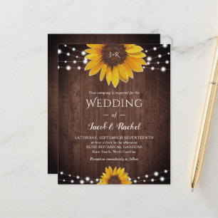Rustic Solros String Ljus Monogram Bröllop
