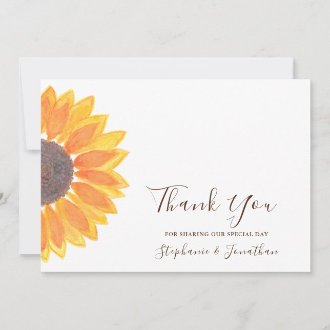 Rustic Solros tackkort Tack Kort (Framsida)