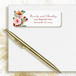 Rustic Solros Watercolor Returadress Etikett