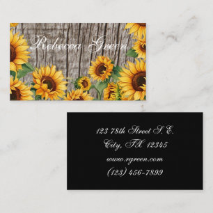Rustic Solros & Weasted Grått Barnboard Visitkort