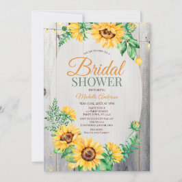 Rustic Solros Wood and Ljus Möhippa Inbjudningar