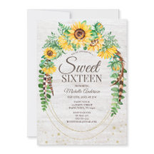 Rustic Solros Wood Ljus Sweet sixteen