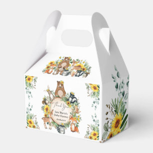Rustic Solros Woodland Animals Baby Birthday Presentaskar