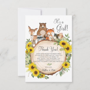 Rustic Solros Woodland Animals Babyskor Tack Kort
