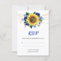Rustic Solrosblå Blommigten Ljus Bröllop