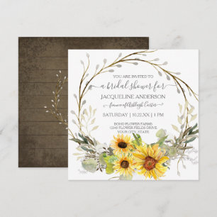Rustic SolrosfärgsfärgMöhippa Blommigt Inbjudningar