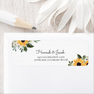 Rustic SolrosReturetiketter Returadress Etikett