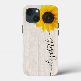 Rustic Solrosskript Stem Namn Phone Case