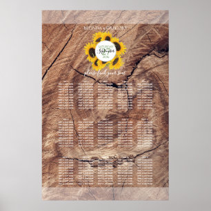 Rustic Solrossolrosdiagram i Bröllop Poster