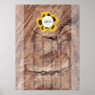 Rustic Solrossolrosdiagram i Bröllop Poster