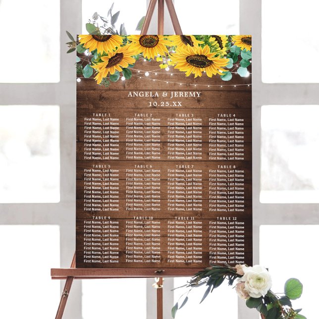 Rustic Solrossolrosdiagram Ljus Bröllop Poster (Skapare uppladdad)