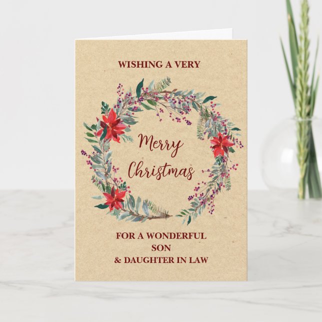 Rustic Son & Dotter i Law God jul Kort (Framsida)