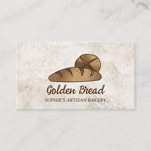 Rustic Sourdough Bread Bakery Baker Visitkort (Framsida)