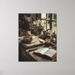 Rustic Sourdough & Wildflowers Canvastryck