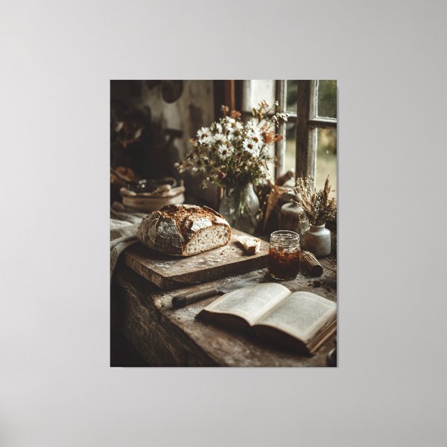 Rustic Sourdough & Wildflowers Canvastryck (Framsida)