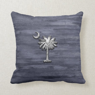 Rustic South Carolina Palmetto och Måne Kudde