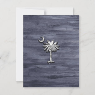 Rustic South Carolina Palmetto och Måne Tack Kort