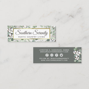 Rustic Southern Cotton & Botanical på sociala medi Mini Visitkort