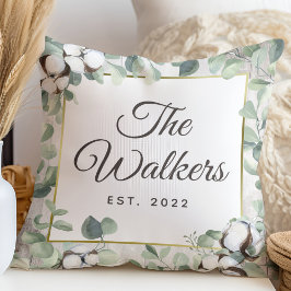 Rustic Southern Cotton & Botanical Personlig Kudde