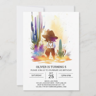 Rustic Southern Cowboy Birthday Inbjudningar