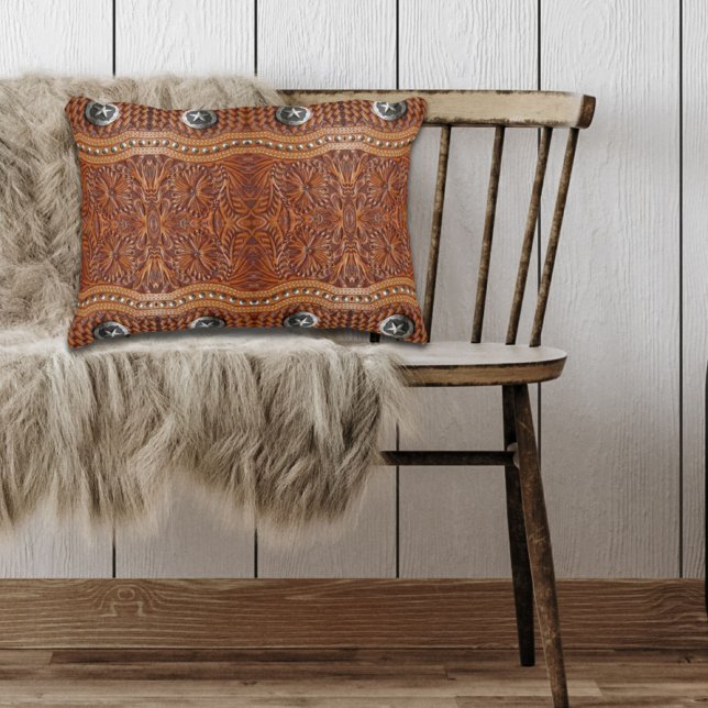 Rustic Southwest Farmhouse Cowboy Westernare Land Prydnadskudde (Skapare uppladdad)