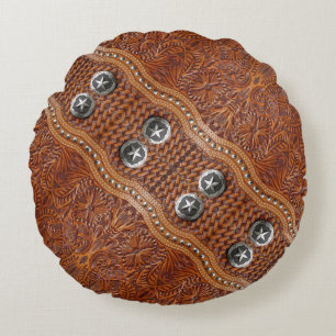 Rustic Southwest Farmhouse Cowboy Westernare Land Rund Kudde